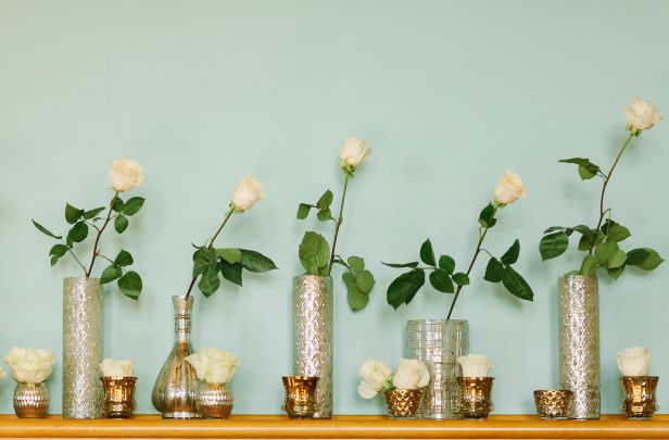 assorted flower vases